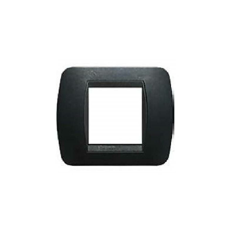 foto del prodotto bticino livinglight placca 2 moduli plastica colore acciaio scuro cornice nera l4802pa