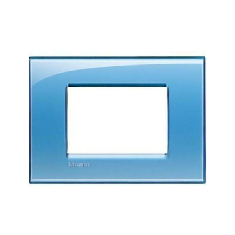 foto del prodotto bticino livinglight placca 3 moduli colore azzurro lna4803ad