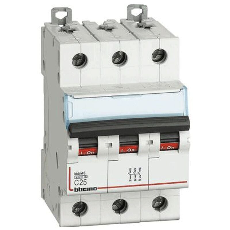 foto del prodotto bticino magnetotermico 3 poli 25a curva c 4,5ka fa83c25