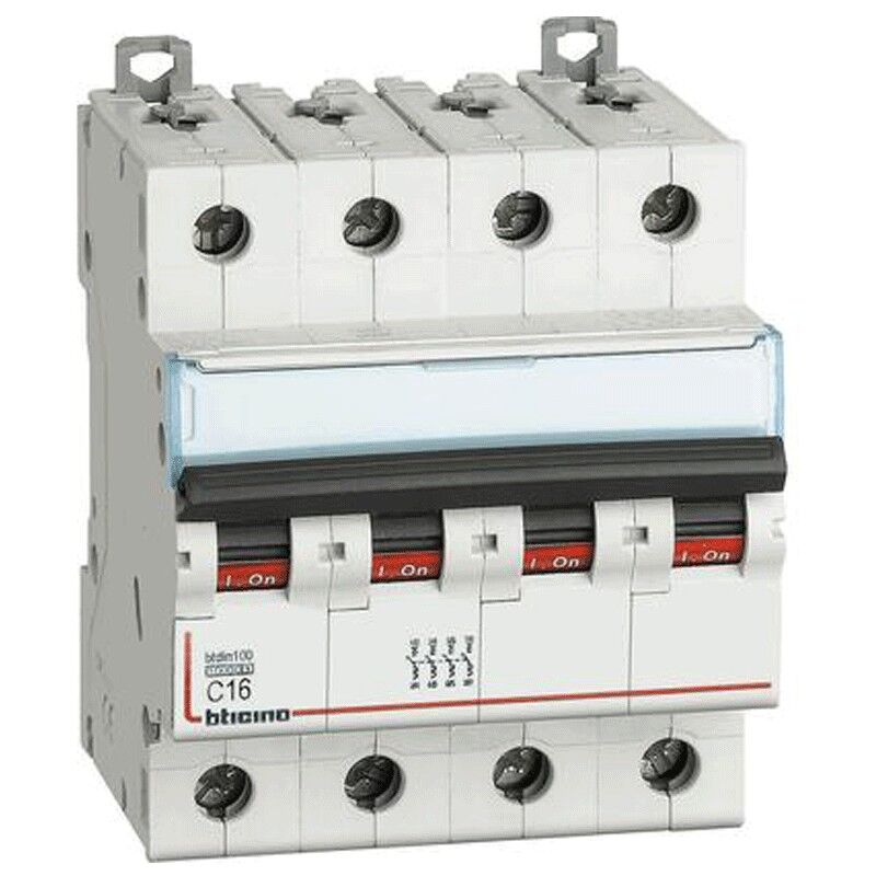 foto del prodotto bticino magnetotermico 4 poli 16a curva c 10ka fh84c16