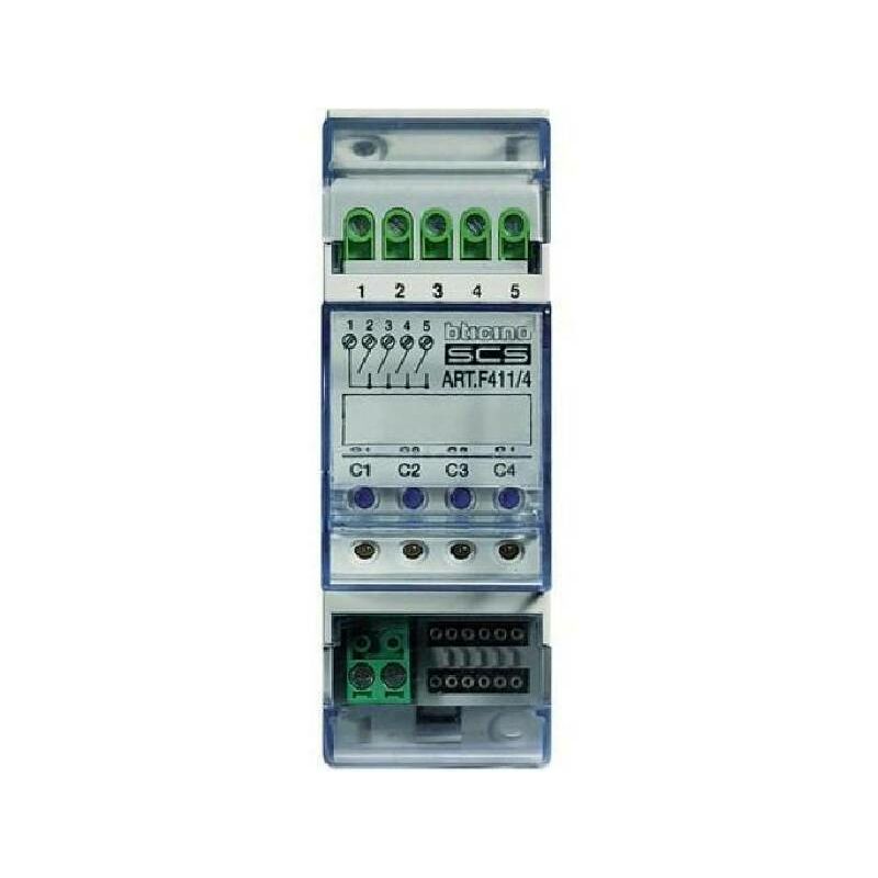 foto del prodotto bticino myhome attuatore 4 rele 2 moduli f411 4