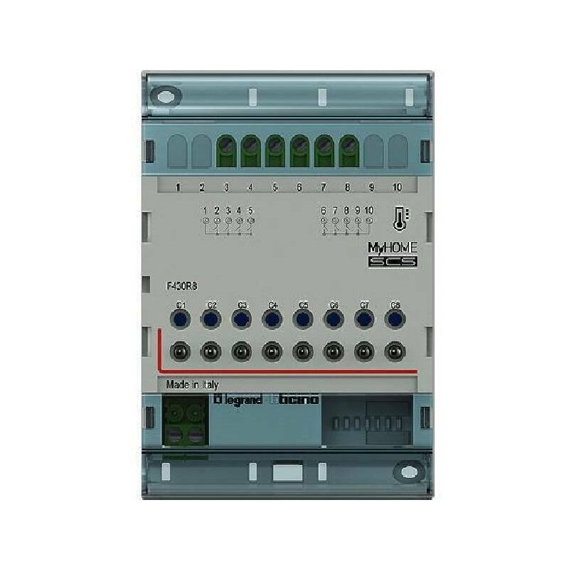 foto del prodotto bticino myhome attuatore din 8 uscite bus f430r8