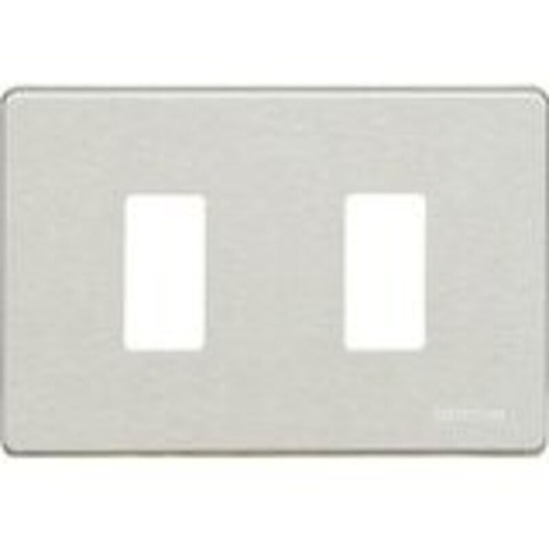 foto del prodotto bticino placca 2p per scatola rettangolare alluminio magic cod. 503 2 al 