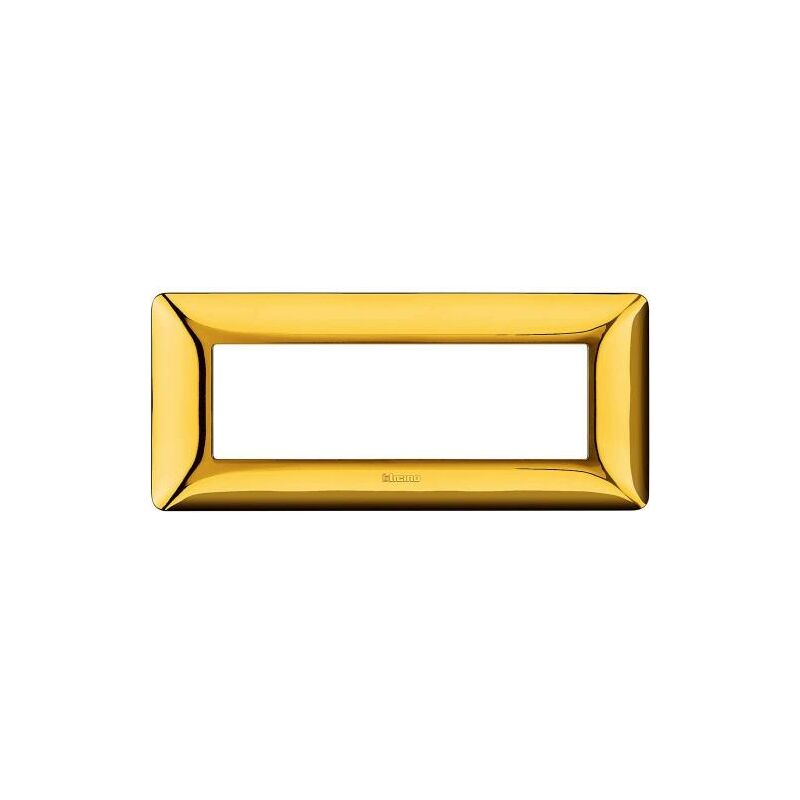 foto del prodotto bticino placca 6 moduli matix, in tecnopolimero, oro lucido