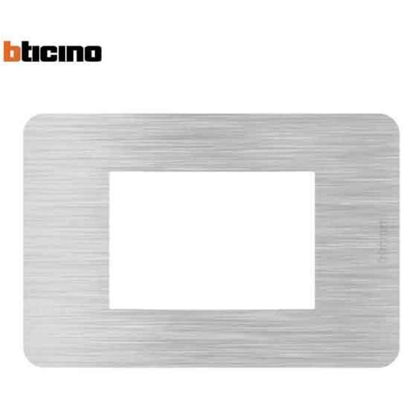 foto del prodotto bticino placca matixgo 3 moduli aluminium
