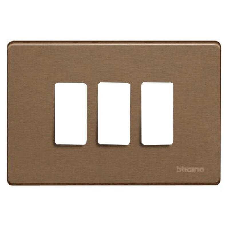 foto del prodotto bticino placca per interruttori magic 3 posti bronzo tic503 3 br