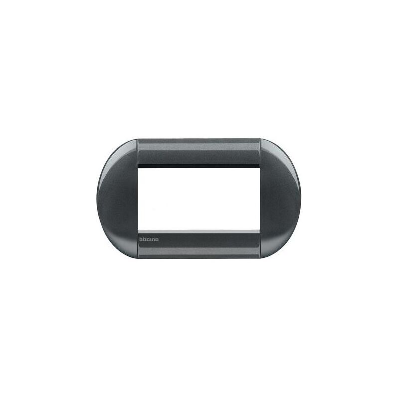 foto del prodotto bticino placca tonda 4 moduli livinglight acciao scuro