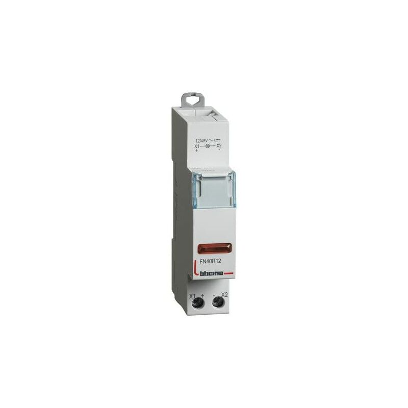 foto del prodotto bticino portalampada segnalazione led rosso 12 48v ac dc btdin cod. fn40r12 