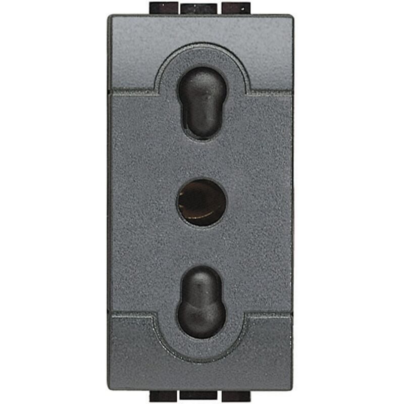 foto del prodotto bticino presa 2p+t 10/16a 250vac livinghlight antracite