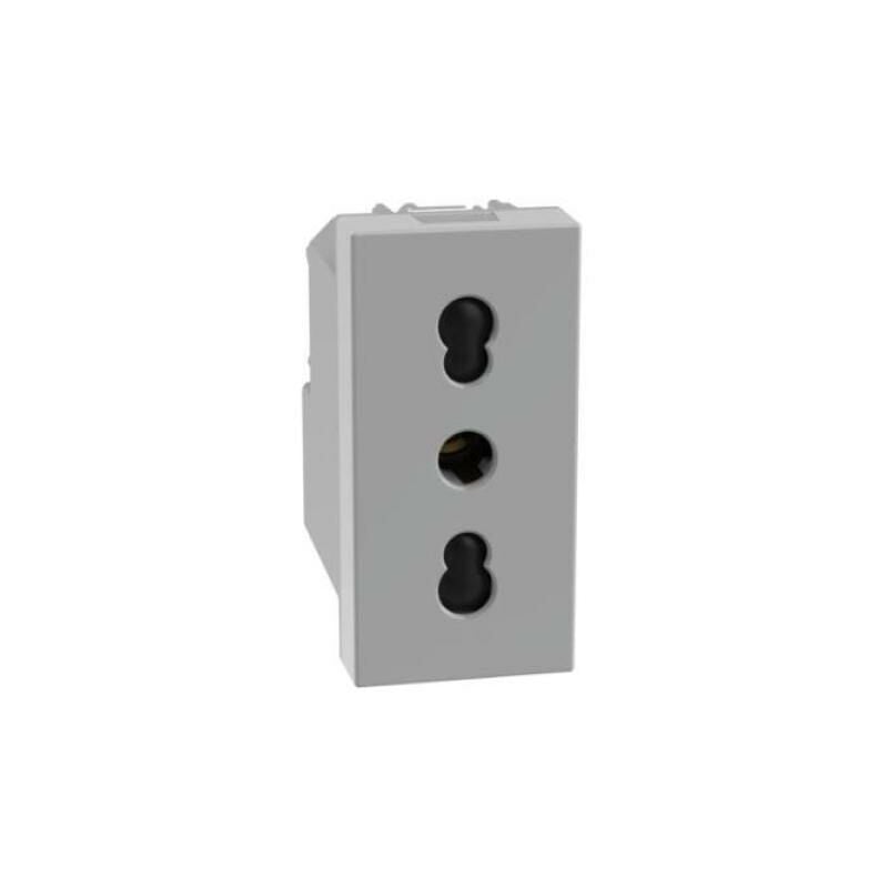 foto del prodotto bticino presa bipasso matixgo 2p t 16a 1 modulo grigio jg4180