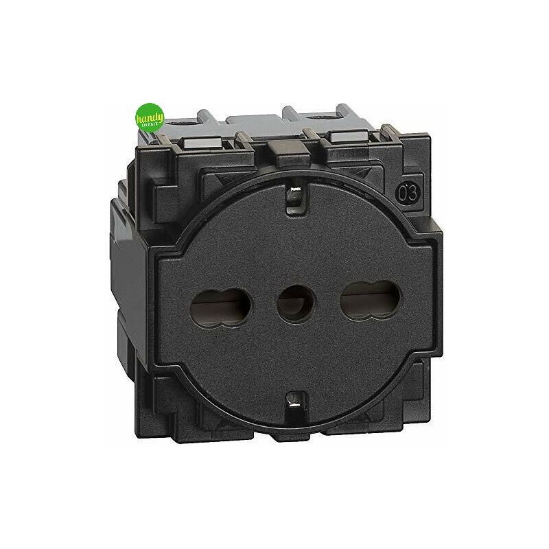 foto del prodotto bticino presa schuko bipasso living now 2p t 10 16 a 230 v nero