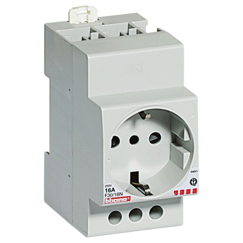 foto del prodotto bticino presa standard tedesco schuko modulare 2 moduli 2p t f30 16n
