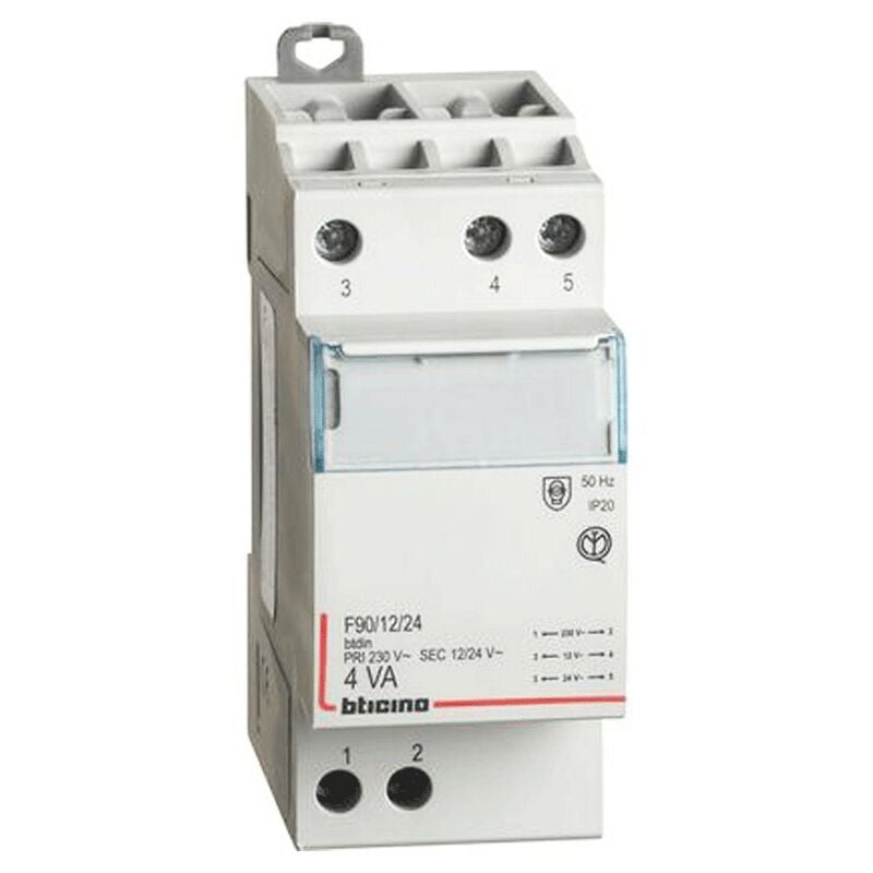 foto del prodotto bticino trasformatore monofase 4a 230v uscita 12 24v f90 12 24