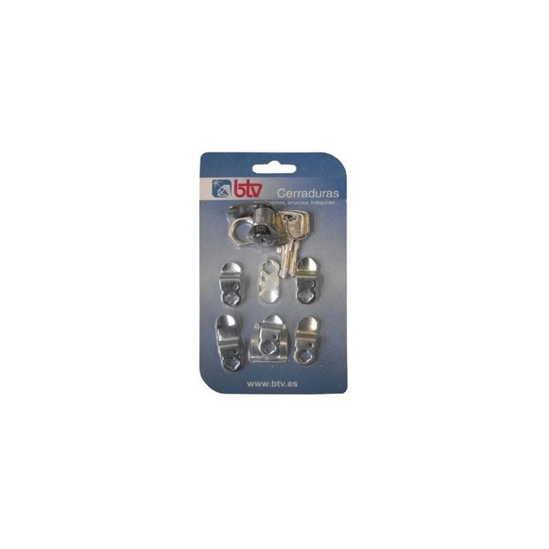 foto del prodotto btv kit serratura universale per cassetta postale numero 1 cromata ref 60001