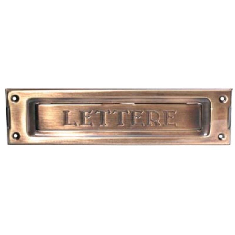 foto del prodotto bucalettere posta da applicare ottone bronzo spazzolato mm 235x60 1 pz