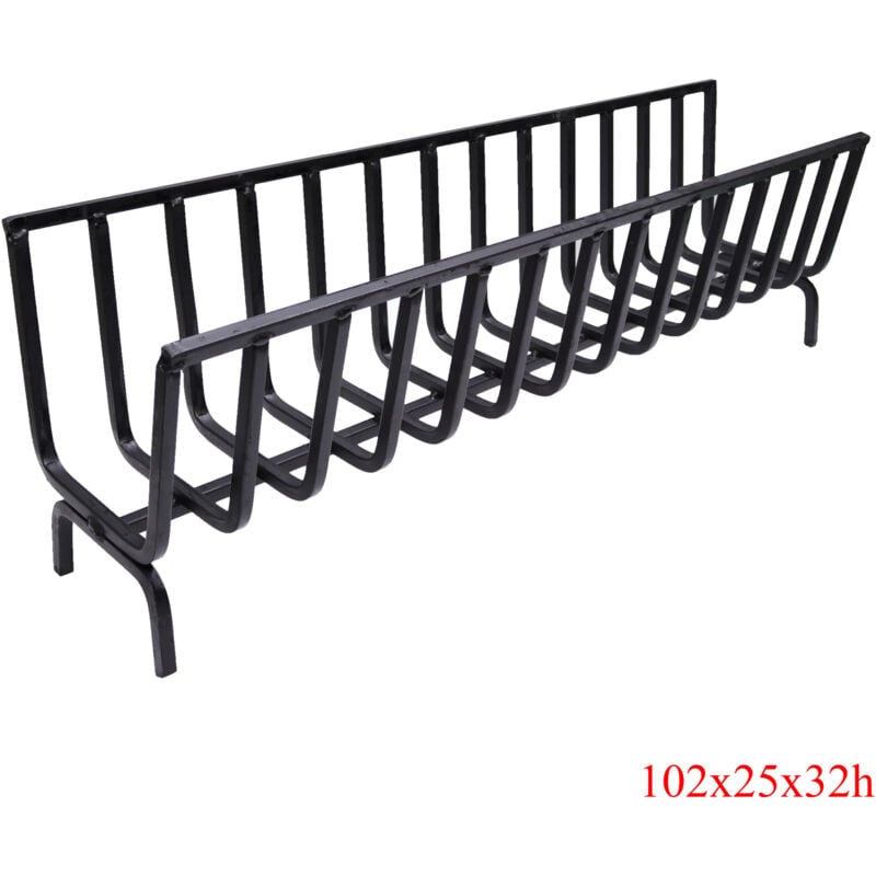 foto del prodotto bucialegna portalegna braciere in ferro per camino e barbecue scegli la misura 102x25x32h cm