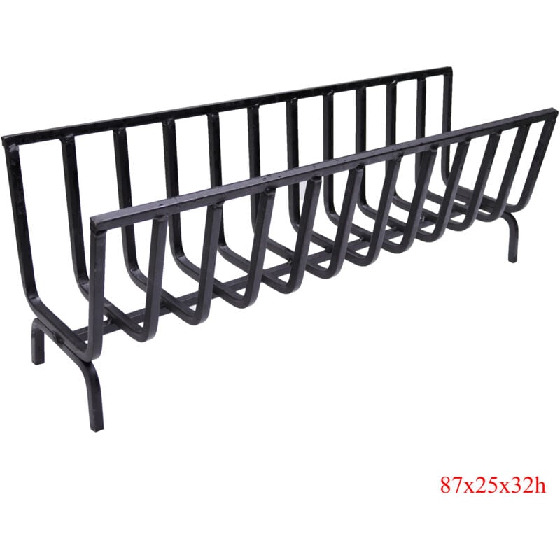 foto del prodotto bucialegna portalegna braciere in ferro per camino e barbecue scegli la misura 87x25x32h cm