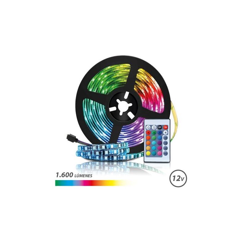 foto del prodotto buck elbat striscia led rgb 12v 1600lm 30 led per metro telecomando lunghezza 3m