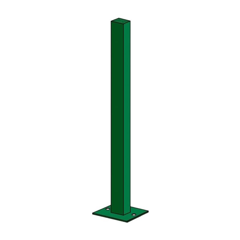 foto del prodotto bud 1 pz palo quadro plastificato 60x40 con staffa fissaggio a pavimento per recinzione modulare a pannello h208 cm altezza palo 128 cm