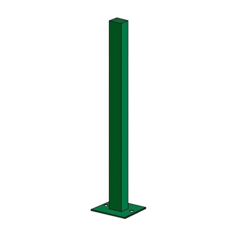 foto del prodotto bud 1 pz palo quadro plastificato 60x40 con staffa fissaggio a pavimento per recinzione modulare a pannello h208 cm altezza palo 208 cm
