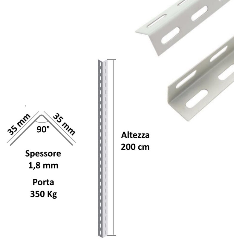 foto del prodotto bud scaffalatura in metallo componibile varie misure e portate tipo pesante con rinforzo componente montante altezza cm 200