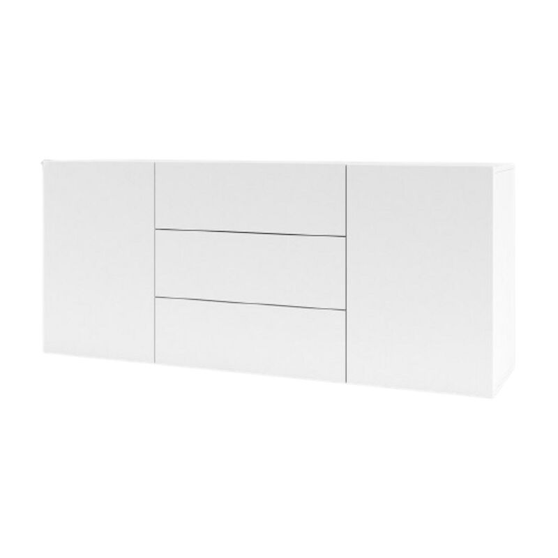 foto del prodotto buffet 140cm collezione eva con 2 porte e 3 cassetti. colore bianco e rovere.