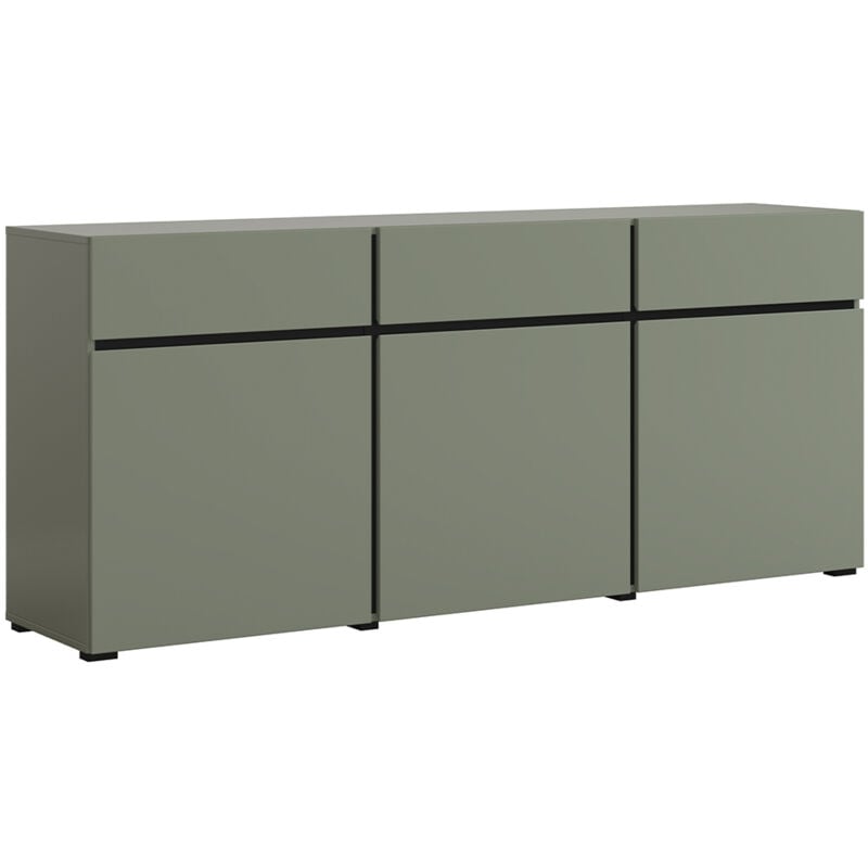 foto del prodotto buffet 3 ante 3 cassetti lilia verde 78cm