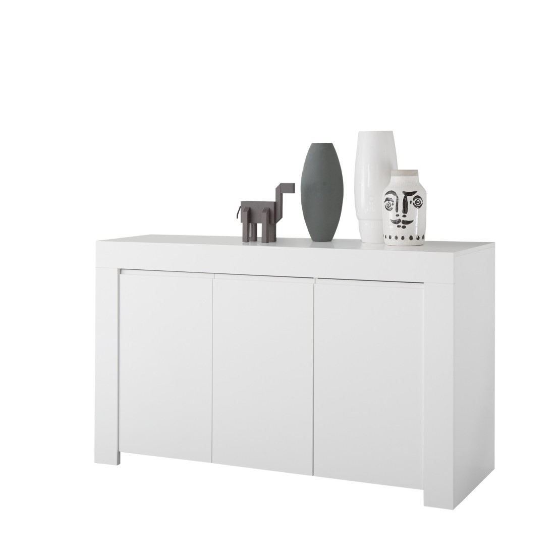 foto del prodotto buffet a 3 ante, collezione zefir, colore bianco opaco, ideale per il tuo soggiorno o sala da pranzo.