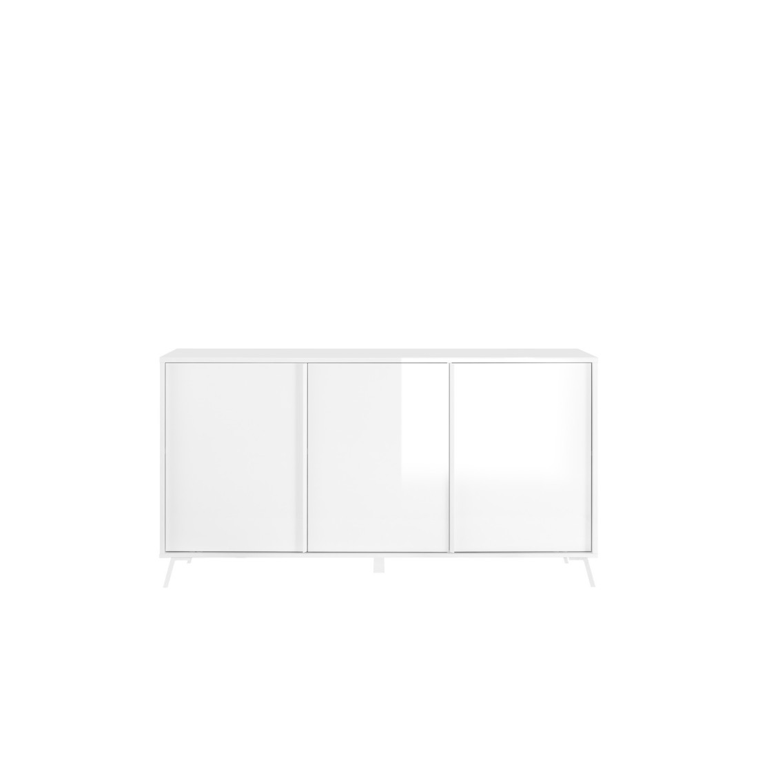 foto del prodotto buffet a 3 porte collezione sky. colore bianco lucido laccato.