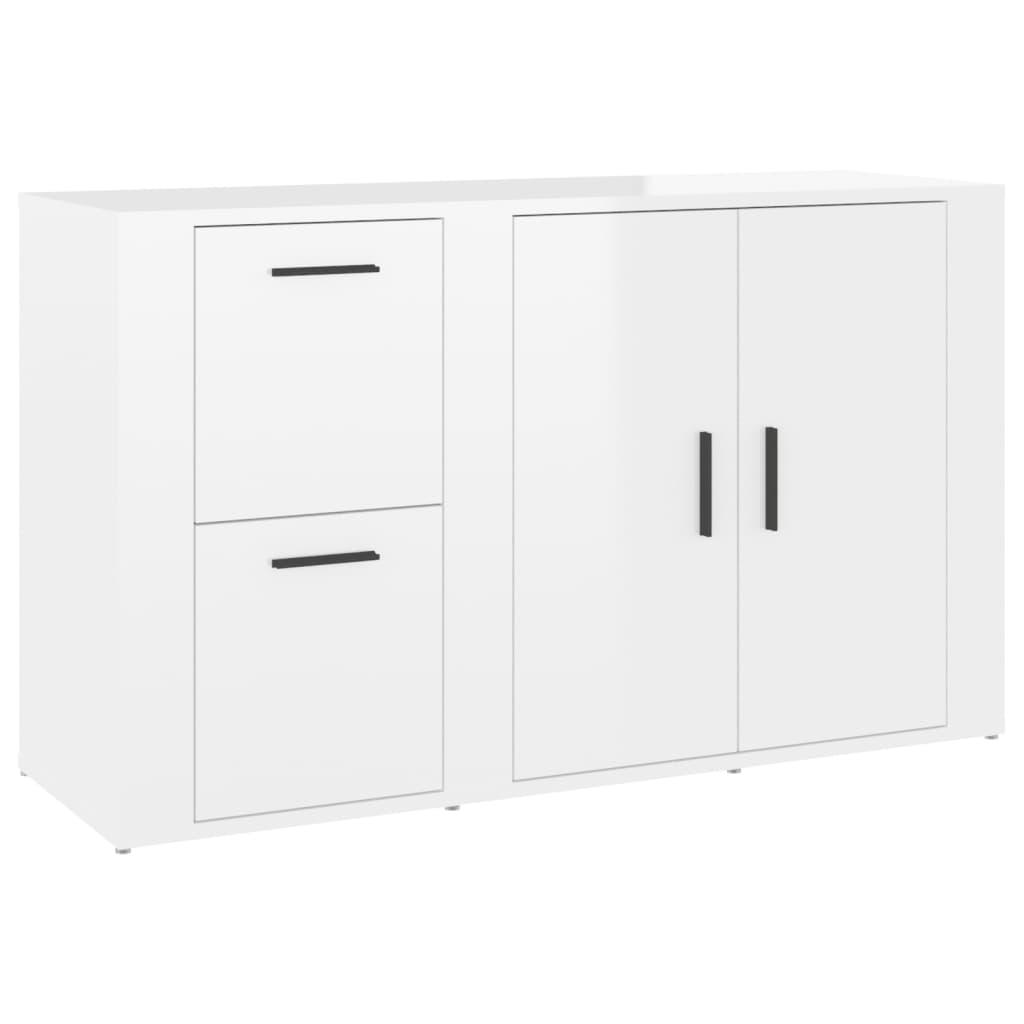 foto del prodotto buffet credenza cassettiera mobile contenitore organizer cucina soggiorno lucido 100 x 33 x 59,5 cm mdf bianco