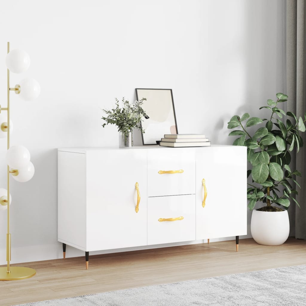 foto del prodotto buffet credenza cassettiera mobile contenitore organizer cucina soggiorno soggiorno lucido 100 x 36 x 60 cm pannelli in mdf bianco