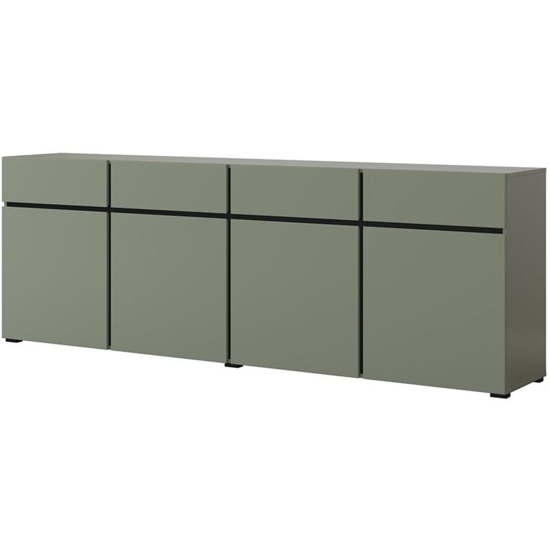 foto del prodotto buffet xl colore verde salvia 225cm collezione havana. credenza design con 4 porte e 4 cassetti.