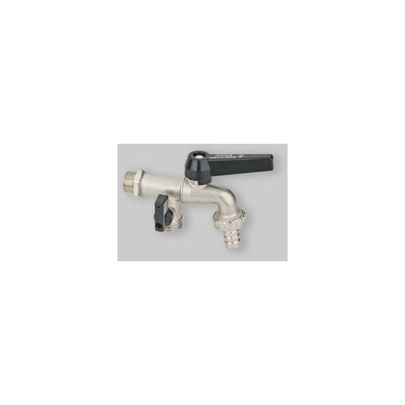 foto del prodotto bugatti rubinetto duplex con portagomma leva alluminio 1 2 x 3 4 dn 10