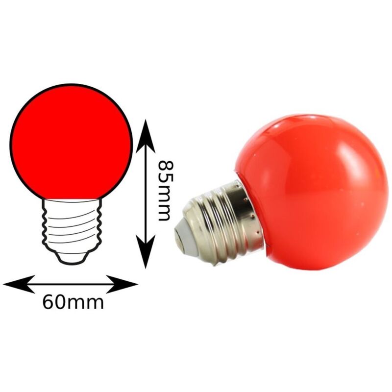 foto del prodotto bulb a led rosso 4w e27 fiesta bulb led e27 colori jandei
