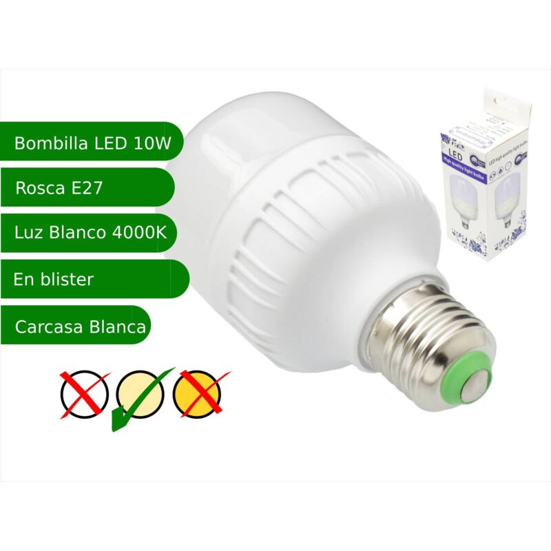 foto del prodotto bulbo led 10w rosca e27 light 4000k natural blanca led bulb e27 standard jandei