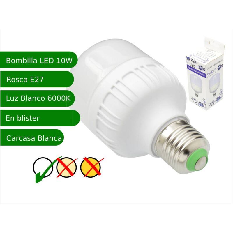 foto del prodotto bulbo led 10w rosca e27 light 6000k bulbato buito led e27 standard jandei