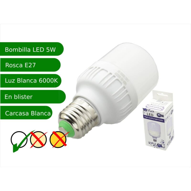 foto del prodotto bulbo led 5w e27 luz 6000k buie creddo buie e27 standard jandei