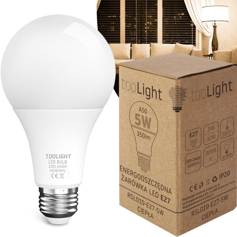 foto del prodotto bulbo led rsl019 e27 5w warm