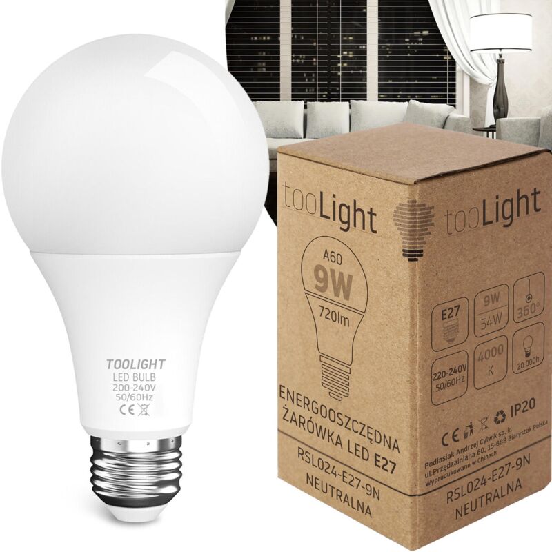 foto del prodotto bulbo led rsl024 e27 9w neutral