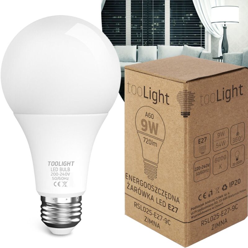 foto del prodotto bulbo led rsl025 e27 9w cold