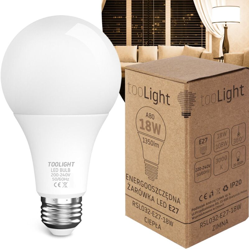 foto del prodotto bulbo led rsl032 e27 18w warm