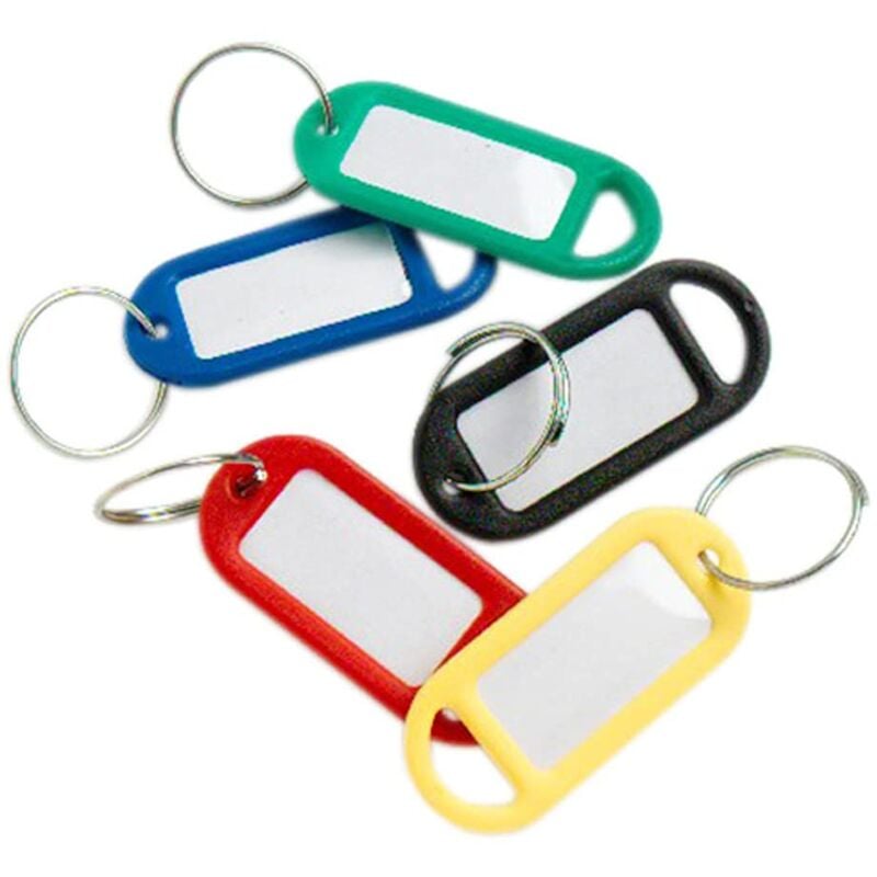 foto del prodotto bulk hardware bh01527 portaetichette in plastica, con anello portachiavi ed etichetta, multicolore, pacco da 50