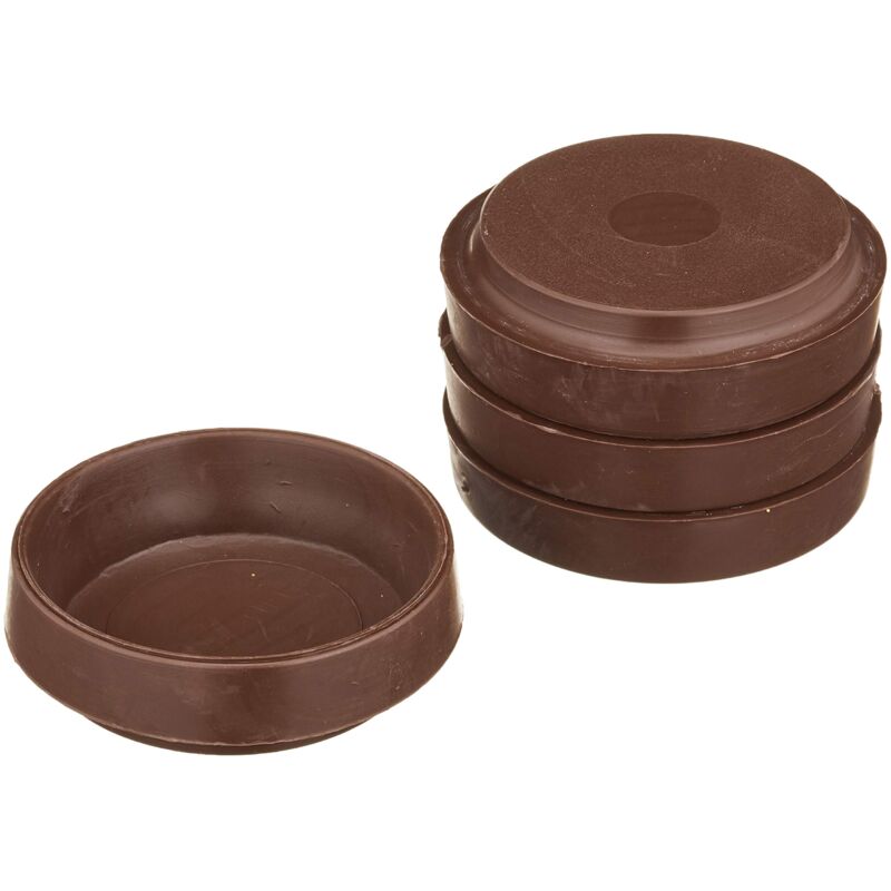 foto del prodotto bulk hardware bh01561 coppette poggiaruote in gomma antiscivolo per pavimenti in laminato di legno duro, esterno, 70 mm, marrone, set di 4