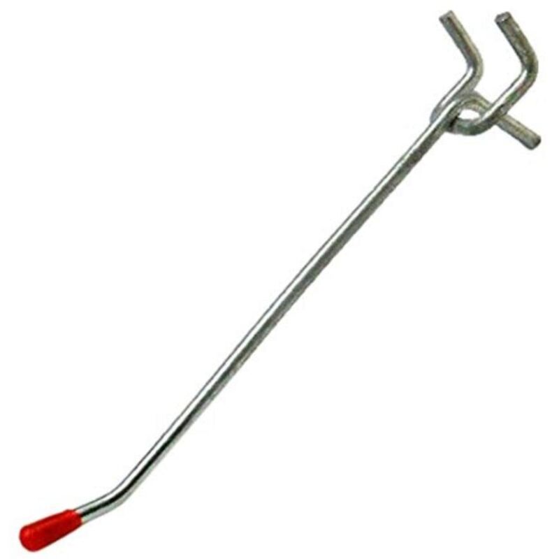 foto del prodotto bulk hardware bh02323 gancio singolo rinforzato porta attrezzi, per pannello forato a 25 mm, 225 mm, bianco, set di 5