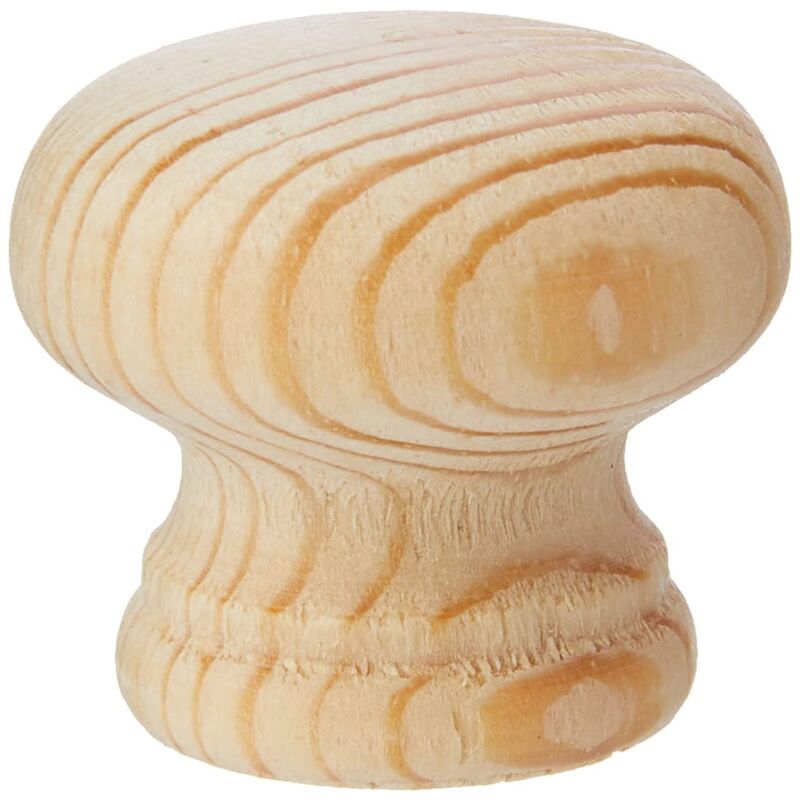 foto del prodotto bulk hardware bh05194 pino pomello forato, non laccato, bianco, 30 mm, set di 4