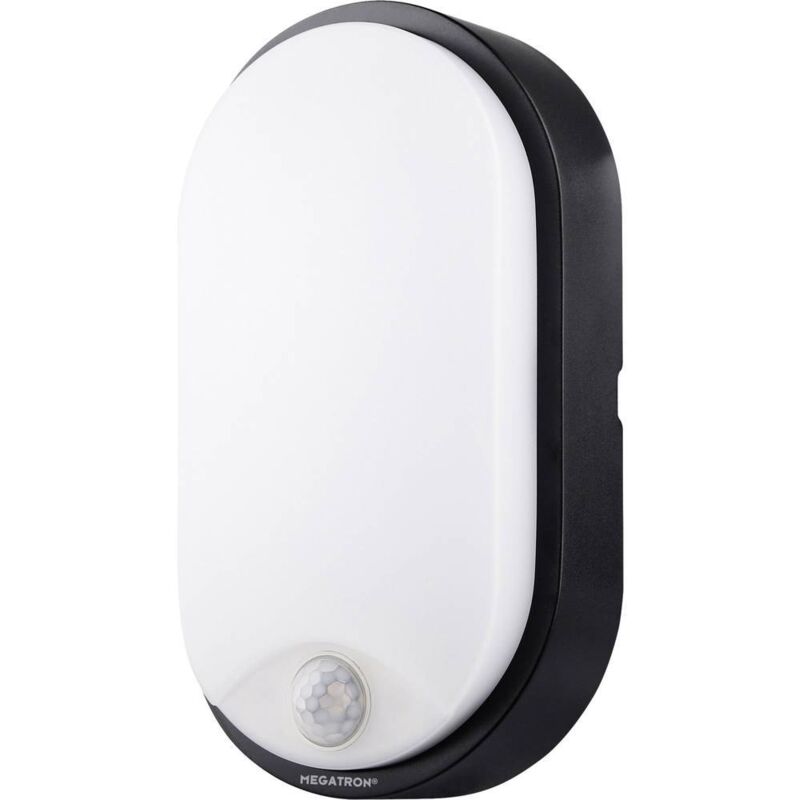 foto del prodotto bulka mt69041 lampada led da parete per esterno con rilevatore di movimento 10 w nero megatron