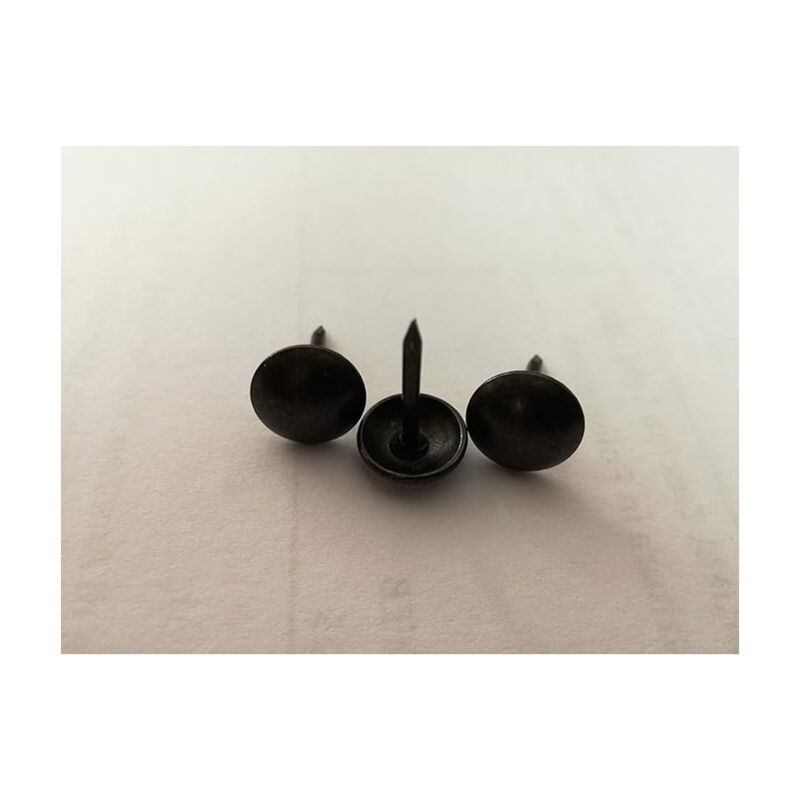 foto del prodotto bullette chiodi testa bombata da 9 x 15 mm per divano sedia poltrona 100 pezzi, colore nero