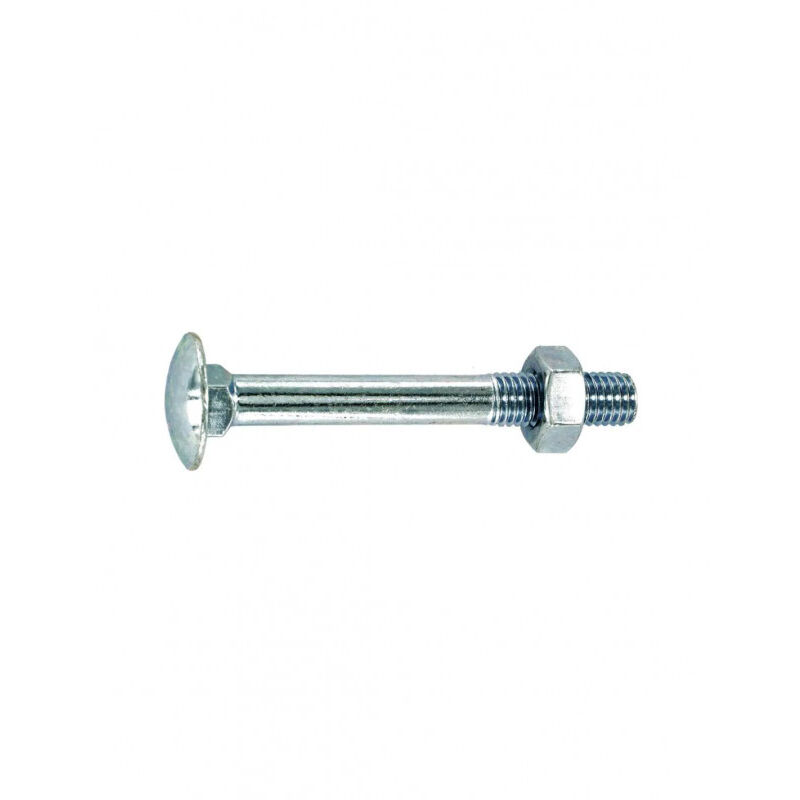 foto del prodotto bullone a testa tonda con collare quadrato in acciaio zincato 7x70 mm, 4 pz.
