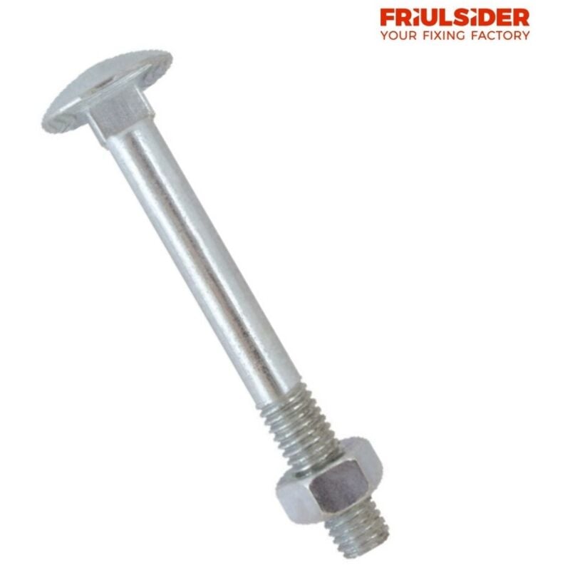 foto del prodotto bullone testa tonda zincato con quadro sottotesta diametro 10 mm - lunghezza 60 mm