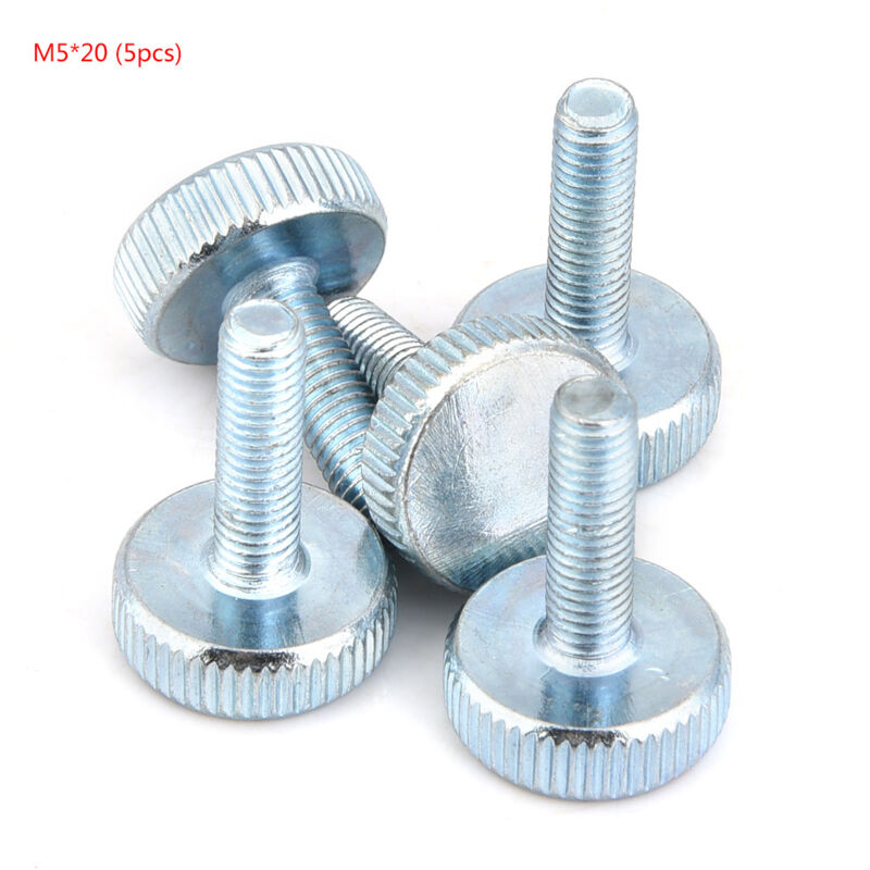 foto del prodotto bulloni a testa zigrinata piatta in acciaio al carbonio zincato m5 viti a testa zigrinata m5 20 5 pezzi - eosnow